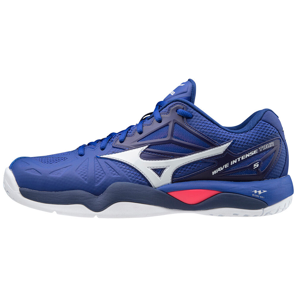 Mens Mizuno Wave Intense Tour 5 Ac Tennis Shoes Blue/White/Pink Philippines (YWJUIP309)